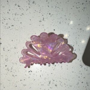 Iridescent Pink Shell Hair Claw Clip